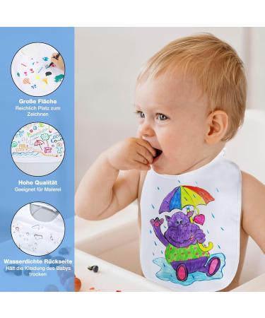 Anyuke 38-Piece Baby Care Set: 10 Washable Bibs 24 Textile Pens & 4 Stencils - Perfect for Baby Showers & Parties - Buy Online on SooperMarket.com