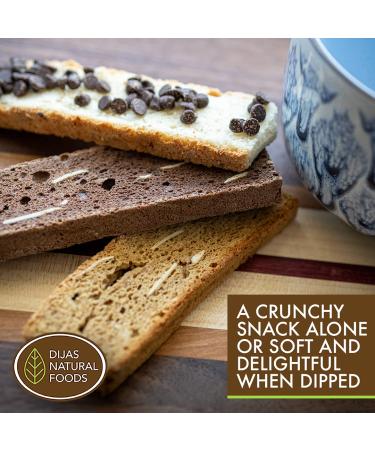 Dijas Natural Foods Crunchy Fat Free Biscotti Cookie - All Natural & Preservative Free - Low Calorie Snack (5oz, Raisin Almond) - Buy Online on SooperMarket.com