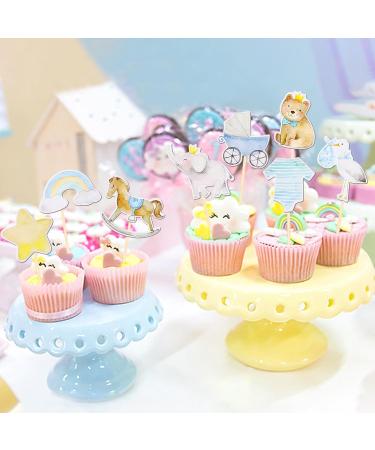 Rsstarxi 40 Pack Baby Shower Bear Cupcake Toppers Elephant Jumpsuit Stroller Rainbow Cupcake Picks Gender Reveal Cake Decorations for Baby Shower Kids Boys Birthday Party Decorations Design 2 Boy - Buy Online on SooperMarket.com