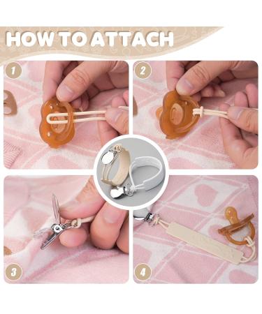 Pacifier Clip for Boys Girls - MORIBOX Silicone Paci Clip with Teething Relief - 2 Pack (P-Beige&Blue) - Buy Online on SooperMarket.com