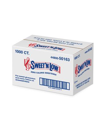 SweetN Low Zero Calorie Sweetener | No Added Flavors or erythritol | Saccharin-Based Sweetener, Bulk Sugar Substitutes | Vegan, Gluten-Free. Sugar Packets for Coffee, Hot/Cold Beverages, Cooking, Baking | 1000 Sweetener Packets