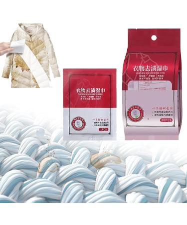 Clothing Stain Removal Wet Wipes 20Pcs/Pack Stain Remover Wipes Individual Wrapped Cleaning Wipes Stain Remover for Clothes Fabric Carpet (1 Pack)