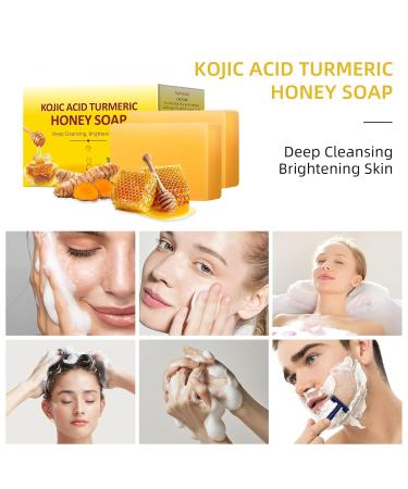 Organic Turmeric Kojic Acid Soap - 200g Brightening Bar for Hyperpigmentation Dark Spots & Acne - 7OZ Natural Hand & Body Wash - Buy Online on SooperMarket.com