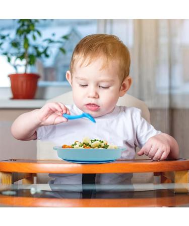 BPA-Free Silicone Baby Suction Plate for Toddlers - Dishwasher & Microwave Safe - Blue - Buy Online on SooperMarket.com
