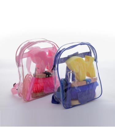 Kerbl Pink Transparent Grooming Backpack for Horses | Complete Horse Care Set & Tools - Model 321358 - Buy Online on SooperMarket.com