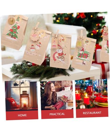 HOLIDYOYO 1 Set Xmas Advent Calendar Bags Xmas Candy Pouch Santa Bags Holiday Party Favor Rope As Shown 18.00X9.00X1.00CM - Buy Online on SooperMarket.com
