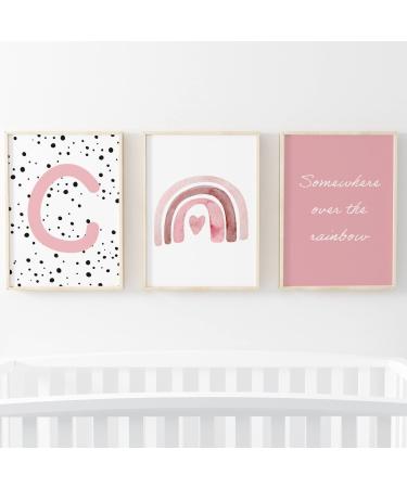 Pompom Prints Set of 3 Girls Bedroom Prints Rainbow Nursery Prints Scandi Boho Style Nursery Decor Playroom Prints Picture Frames not Included (8x10 Inch C) 8x10 Inch C