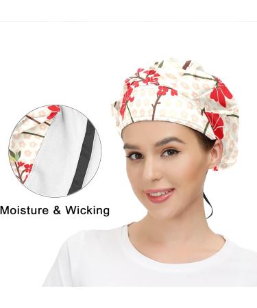 MUKJHOI Adjustable Flower Leaves Working Cap for Women Men - Sweatband Bouffant Hat - Buy Online on SooperMarket.com