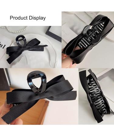 Zufio Claw Clip with Bow for Thin Hair - Black Hair Bow for Women and Girls - Buy Online on SooperMarket.com