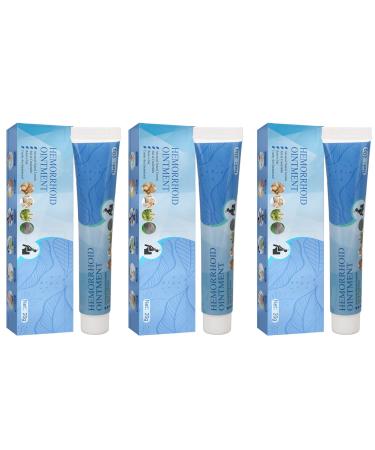 3pcs X 20g Hemorrhoids Ointment Lymphatic Drainage Itch Relief Herbal Mild Anus Health Care Cream (20g per Piece Total 60g)