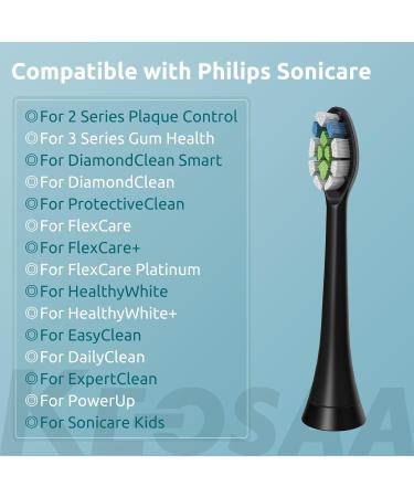Keosaa Replacement Toothbrush Heads Compatible with Philips Sonicare Electric Toothbrush - Pack of 6 - Black - Buy Online on SooperMarket.com