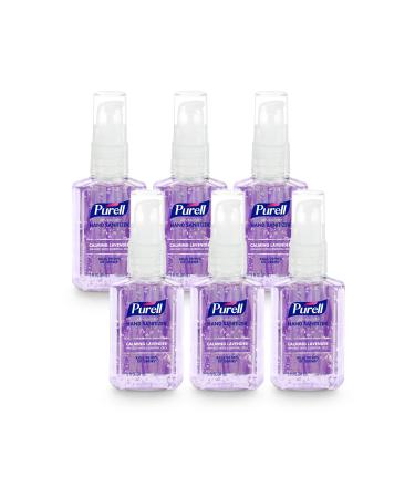 PURELL Advanced Hand Sanitizer Gel Infused with Essential Oils Calming Lavender 2 fl oz Travel-Size Pump Bottle (Pack of 6) 3905-04-EC