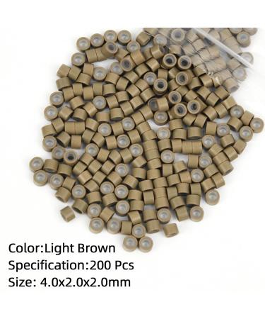 Vlasy 200 Pcs Silicone Micro Rings for I Tip Hair Extensions 4mm Micro Nano Beads Micro Links Hair Beads (Light Brown) Micro-4mm-200Pcs Light Brown - Buy Online on SooperMarket.com