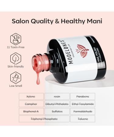 Modelones Jelly Gel Nail Polish 15ML Sheer Light Pink Translucent Sheer Nude Colors Neutral Skin Tone Gel Polish Soak off U V LED Cured at Home Salon DIY French Manicure Nails Art Jelly Nude Pink - Buy Online on SooperMarket.com