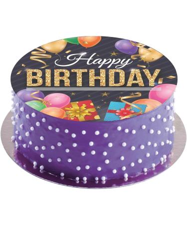 Dekora Happy Birthday Wafer Disc for Cake Edible Cake Topper for Birthday Cake Round 20 CM - Buy Online on SooperMarket.com