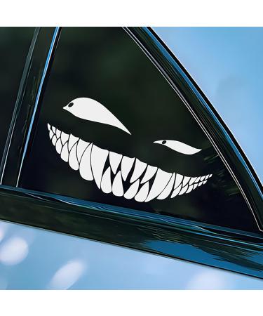 Funny Devil's Skew Eye Car Sticker | Reflective Self-Adhesive Auto Decal for Windows & Bumpers | SHICHANGDA Silver White - Buy Online on SooperMarket.com
