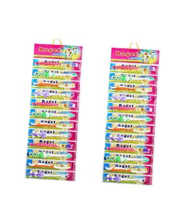 Minkissy 24 pc bristle toothbrush tooth cleaning brushes Children's toothbrush young children toothbrush toothbrush environmentally friendly toothbrush light to hold toothbrush caricature rabbit