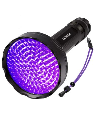 GLOSSDAY Blacklight Flashlight,128 LED UV Flashlights, Upgraded Bright Ultraviolet Flashlight Professional Black Light for Dog/Cat, Hunting Scorpions 128LED