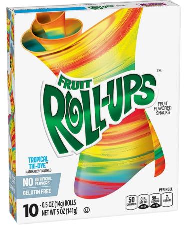 Fruit Roll ups Tropical Tie Dye 141g 10 rolls - Buy Online on SooperMarket.com