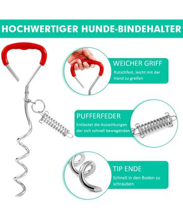 Dog Endanger Posts with Spring - Durable Ground Anchors for Large Dogs Training & Camping 1 Pack - Buy Online on SooperMarket.com