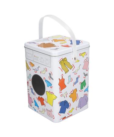 Laundry Powder Bin Iron Laundry Powder Tin with Perspective Window and Lid Large Capacity Washing Powder Storage Tin Used at Home