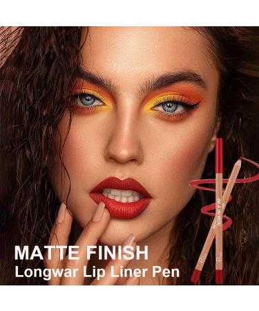 12 Colors Creamy Matte Lip Liner Pen Set - Long Lasting Waterproof High Pigment Makeup for Women | Daily Use Lip Liners Kit (Set A - Buy Online on SooperMarket.com