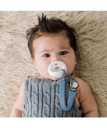 Itzy Ritzy Silicone Pacifier Clip - Blue with Silver Clip | 100% Silicone Strap for Pacifiers, Teethers & Toys - Buy Online on SooperMarket.com