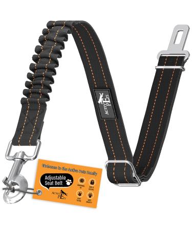 Active Pets Dog Seatbelt, Adjustable Safety Dog Seat Car Harness, Dog Seat Belt for Pets - Durable Dog Seatbelts for Cars - Dog Car Seat Belt for Dogs, Dog seat Belts for Large Dogs, Medium, & Small 1 Pack Orange