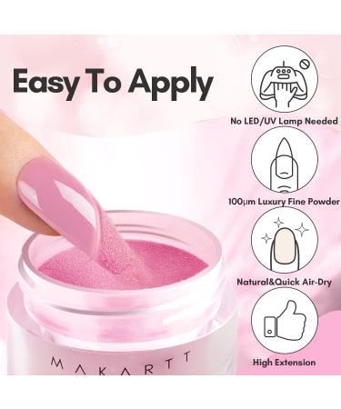 Makartt Dip Powder Nail Kit - 6 Candy Colors Starter Kit for DIY Salon Manicure - 2 in 1 Pink Clear Acrylic Dip Powder Set - No Need for Nail Lamp - Nails Extension Art - Buy Online on SooperMarket.com