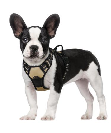 rabbitgoo dog harness medium -sized dogs anti train dishes dog with control no pull adjustable dog harness large dogs breathable reflex stripes breast harness dog safe guidance kaki s s (1 Pack) kaki