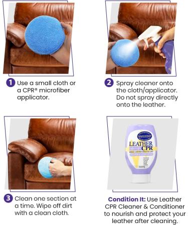 Leather CPR Heavy Duty Cleaner 22oz - Fast & Effective Leather Care for Furniture Cars Purses Shoes & More - Buy Online on SooperMarket.com