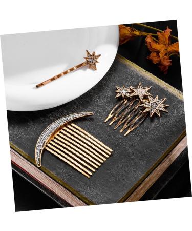 PLAFOPE 1 Set Star Moon Hairpin Hair Accessories Hair Barrettes Hair Side Comb Clip Star Barrettes Star Hairpins Wedding Side Comb Star Hair Clips Hair Clip Side Comb Hair Pin Hair Comb - Buy Online on SooperMarket.com