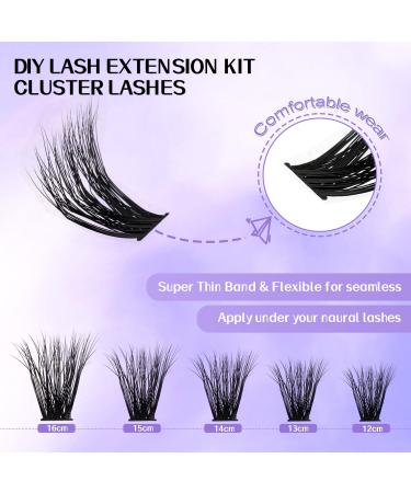 Shop WENDY Lash Extension Kit - 60D+80D D Curl Cluster Lashes for Stunning 3D Effect - Includes Lash Bond Seal & Applicator - International Shipping Available - Buy Online on SooperMarket.com