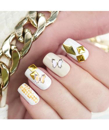 KALLORY 40 Pieces Butterfly Nail Charms Metal Crystal Nail Art Studs Butterflies Nails Decoration for DIY - Buy Online on SooperMarket.com