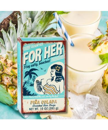 For Her Pina Colada Cocktail Soap Bar | Luxury Dye-Free | Chemical-Free | 10oz | Made in the USA | All Skin Types - Buy Online on SooperMarket.com