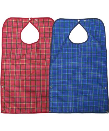 Adult Bibs 2 Pack Waterproof Apron Set for Men Women for Eating with Adjustable Strap Washable Reusable Large Terry Cloth for Elderly Seniors and Disabled Extra Long Clothing Protector - Buy Online on SooperMarket.com
