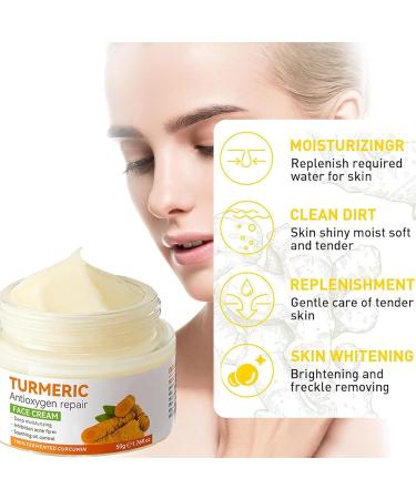Turmeric Face Cream Face Moisturiser Turmeric Anti Aging Cream for Face Moisturiser Face Women with Vitamin C for Firming Reduces Fine Lines&Wrinkles - Buy Online on SooperMarket.com