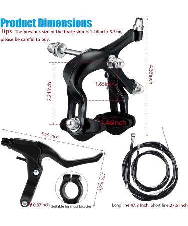 Riakrum 6-Piece Road Bike Brake Calipers Set with Aluminum Levers and Cables - Buy Online on SooperMarket.com