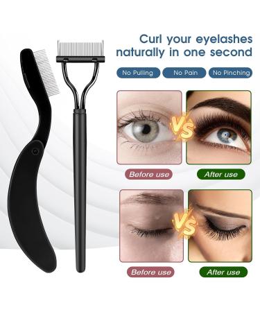 2pcs Eyelash Combs & Separator Tool - Metal Lash Comb for Individual Lashes & Extensions - Foldable Black Mascara Separator - Buy Online on SooperMarket.com