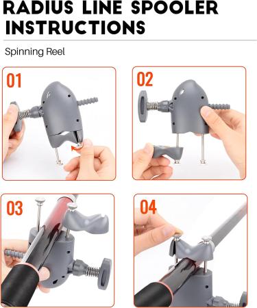 Teamaze Portable Fishing Line Spooler | Adjustable Line Counter for Spinning & Casting Reels | Grey Fish Shape Design - Buy Online on SooperMarket.com