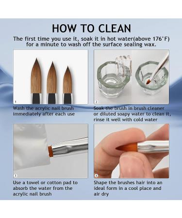 Lofuanna 3PCS Nail Acrylic Brushes Set - Size 10 12 14 | Professional Nail Art Drawing Brushes for Acrylic Application | Ideal for Nail Extension, Acrylic Powder Manicure | DIY at Home Salon - Buy Online on SooperMarket.com