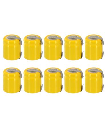 10x Exell 1/3AA NiCD 200mAh 1.2V Flat top Rechargeable Battery with Tabs