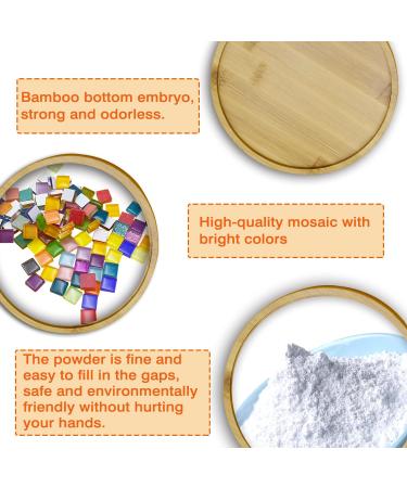 Glass Mosaic Coaster Kit - 6.1 Bamboo Coaster for Adults - Mixed Color Craft Materials for Home Decoration and Gifts - Buy Online on SooperMarket.com