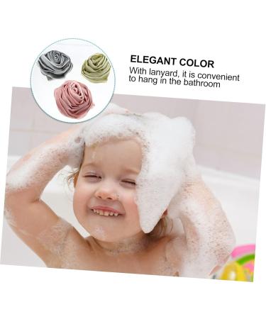 NOLITOY 3pcs Bath Ball Set - Soft Luffa Body Scrubber & Shower Poufs for Luxurious Bathing | Foam Bathroom Loofah & Towel for Adults - Buy Online on SooperMarket.com