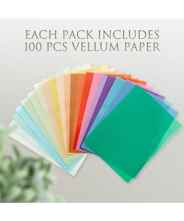 Colored Vellum Paper 20 Colors 100 Sheets 8.5x11 inch - Transparent Tracing Paper for Sketching, Invitations, DIY - Buy Online on SooperMarket.com