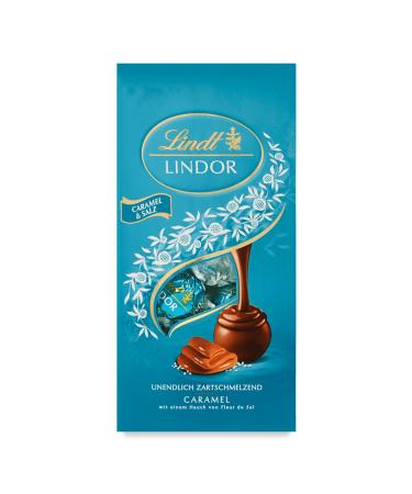 Lindt chocolate lindor balls caramel & salt |137 g bag |approx. 10 balls whole milk chocolate with a delicate melting salted caramel filling (caramel with a touch of salt) |Praline gift 1 Pack Caramel & Salz 137 g (1 Pack)