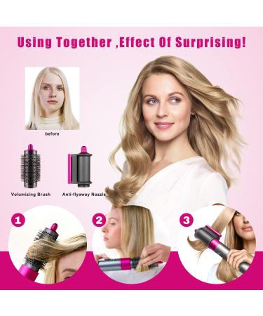 Buy Anti-Flying Nozzle & Round Volumizing Brush for Dyson Airwrap HS01/HS05 | Smoothing Dryer Attachment – Enhance Your Styling Experience - Buy Online on SooperMarket.com