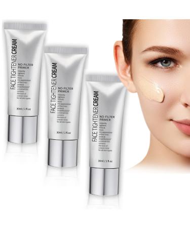 Instant Face Tightener No-Filter Primer Face Tightener Primer Wrinkle Reducing Cream Skin Tightener Blurring Face Primer Mattifying Primer with Shine Control (3 pcs no filter primer) 3 Pcs 30 g (Pack of 1)