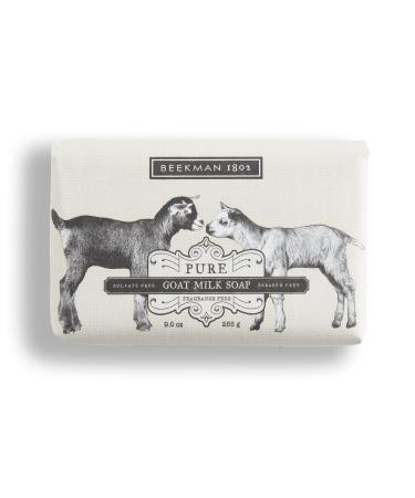 Beekman 1802 Goat Milk Soap Bar  Pure (Fragrance Free) - 9 oz - Nourishes  Moisturizes & Hydrates the Body - Good for Sensitive Skin - Cruelty Free Pure Goat Milk (Fragrance Free)