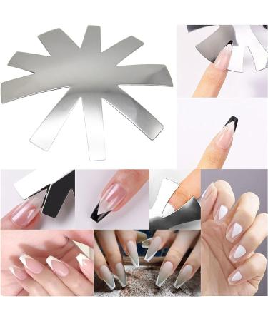Stainless Steel French Nail Cutter Set with 5 Spare Blades for Acrylic Nails - Manicure Edge Trimmer Tool for Perfect Smile Line, Easy French Tip Cutting - Buy Online on SooperMarket.com